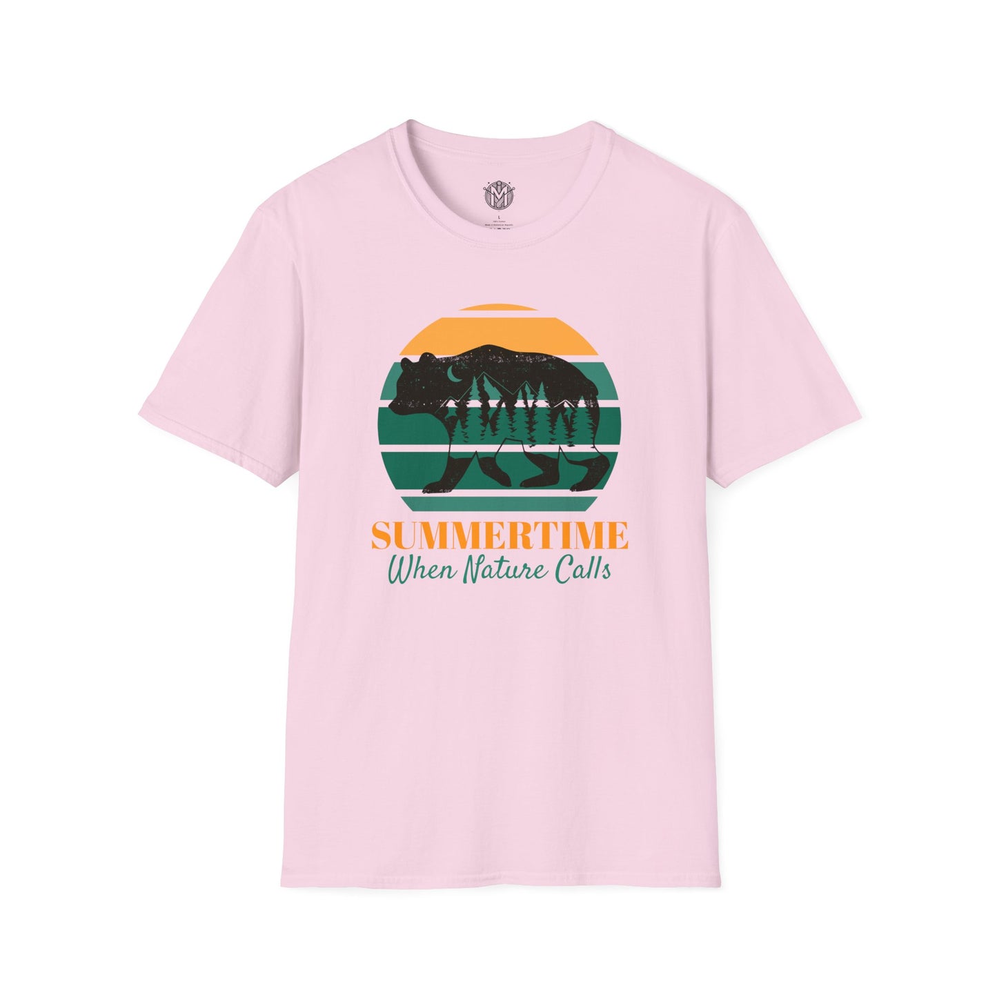 Summertime When Nature Calls Mens Camping Outdoor Adventure Graphic Tee
