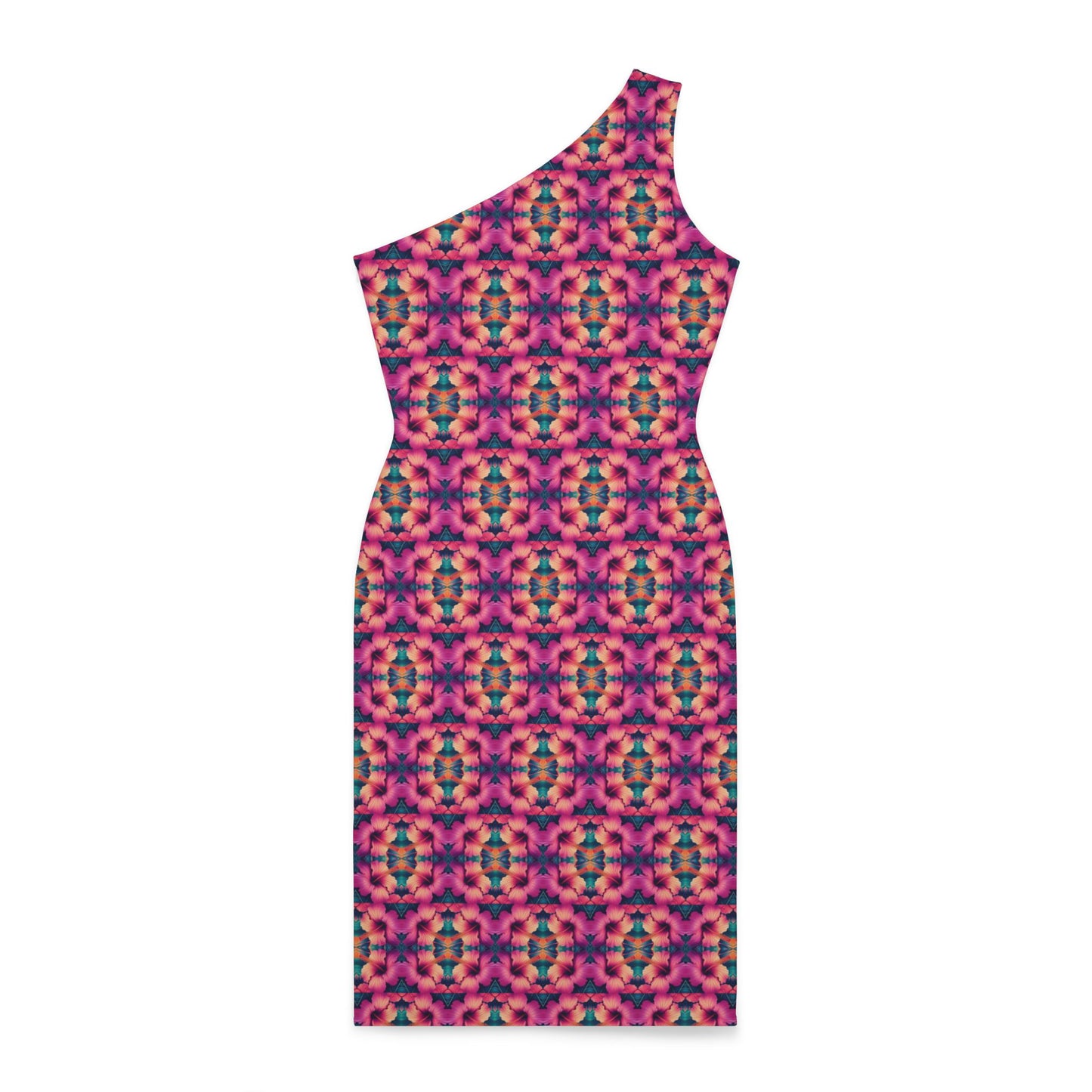 Hawaiian Starburst One-Shoulder Sleeveless Dress