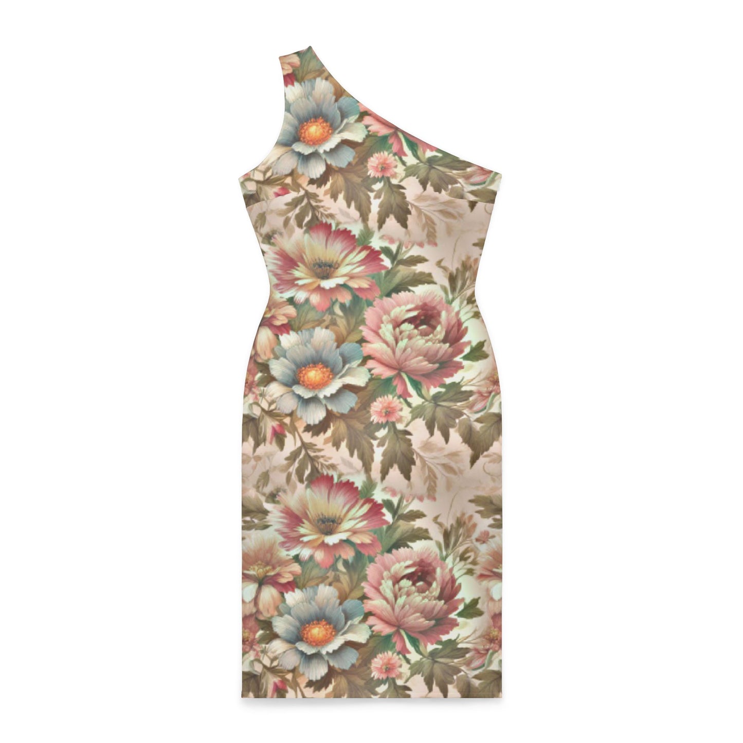 Garden Whimsy One-Shoulder Sleeveless Dress