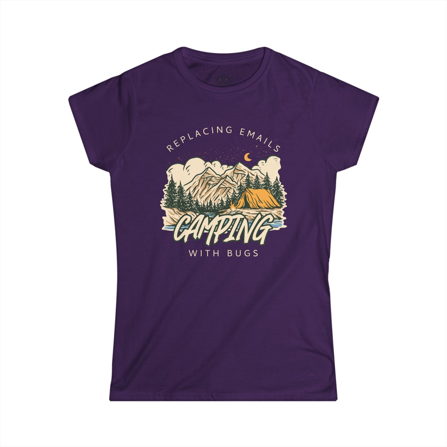 Replacing Emails with Bugs Womens Camping Outdoor Adventure Graphic Tee
