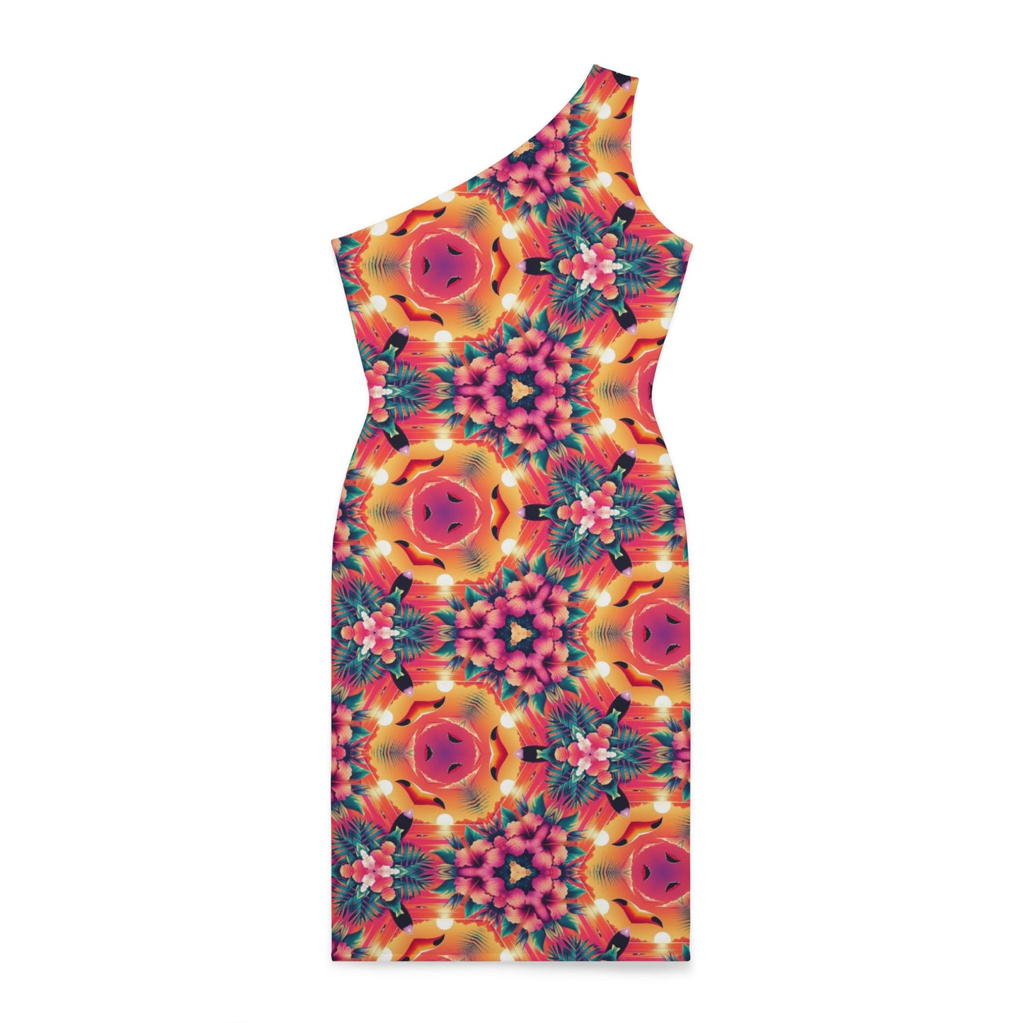 Hawaiian Bliss One-Shoulder Sleeveless Dress