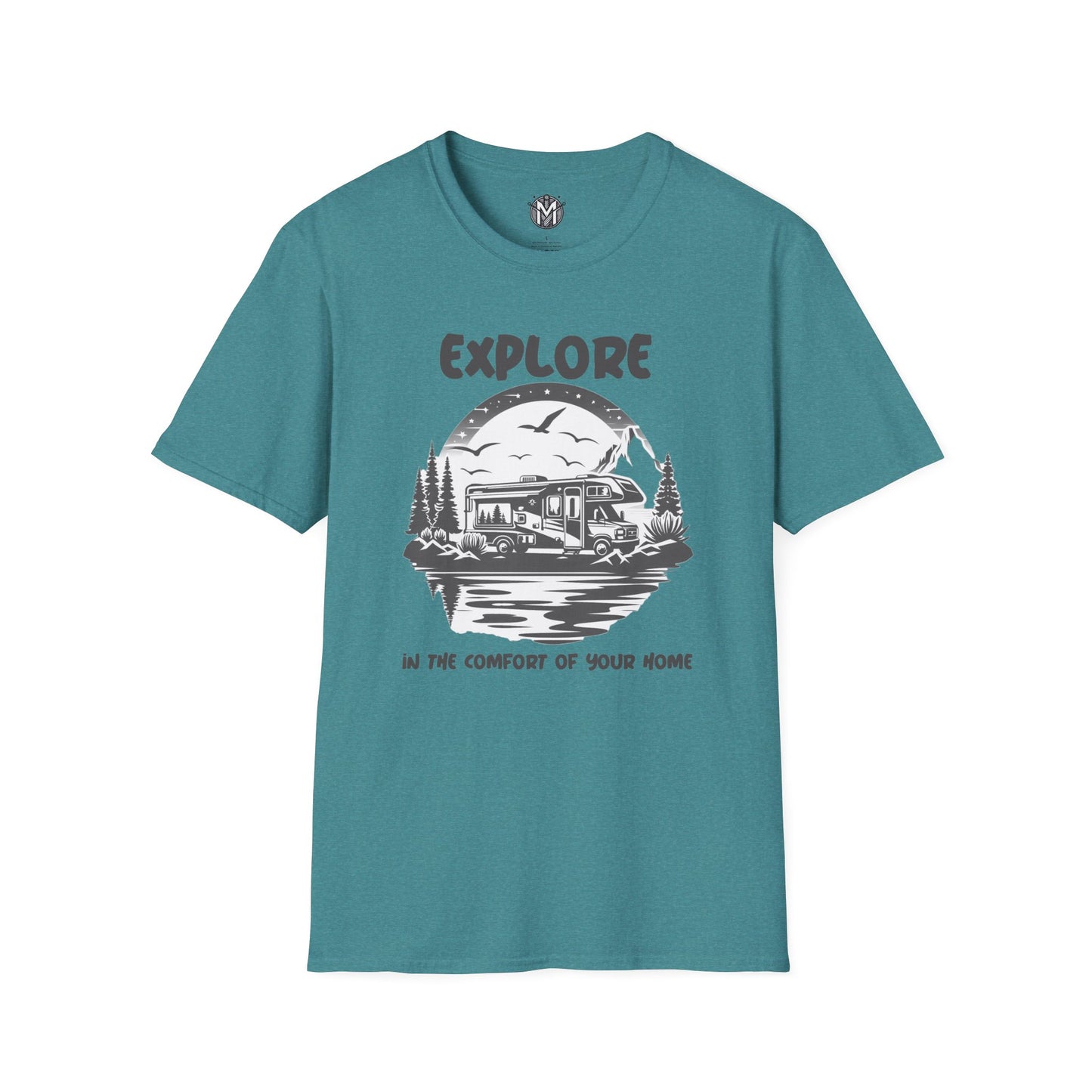Explore in the Comfort of Your Home Mens RV Road Trip Adventure Graphic Tee