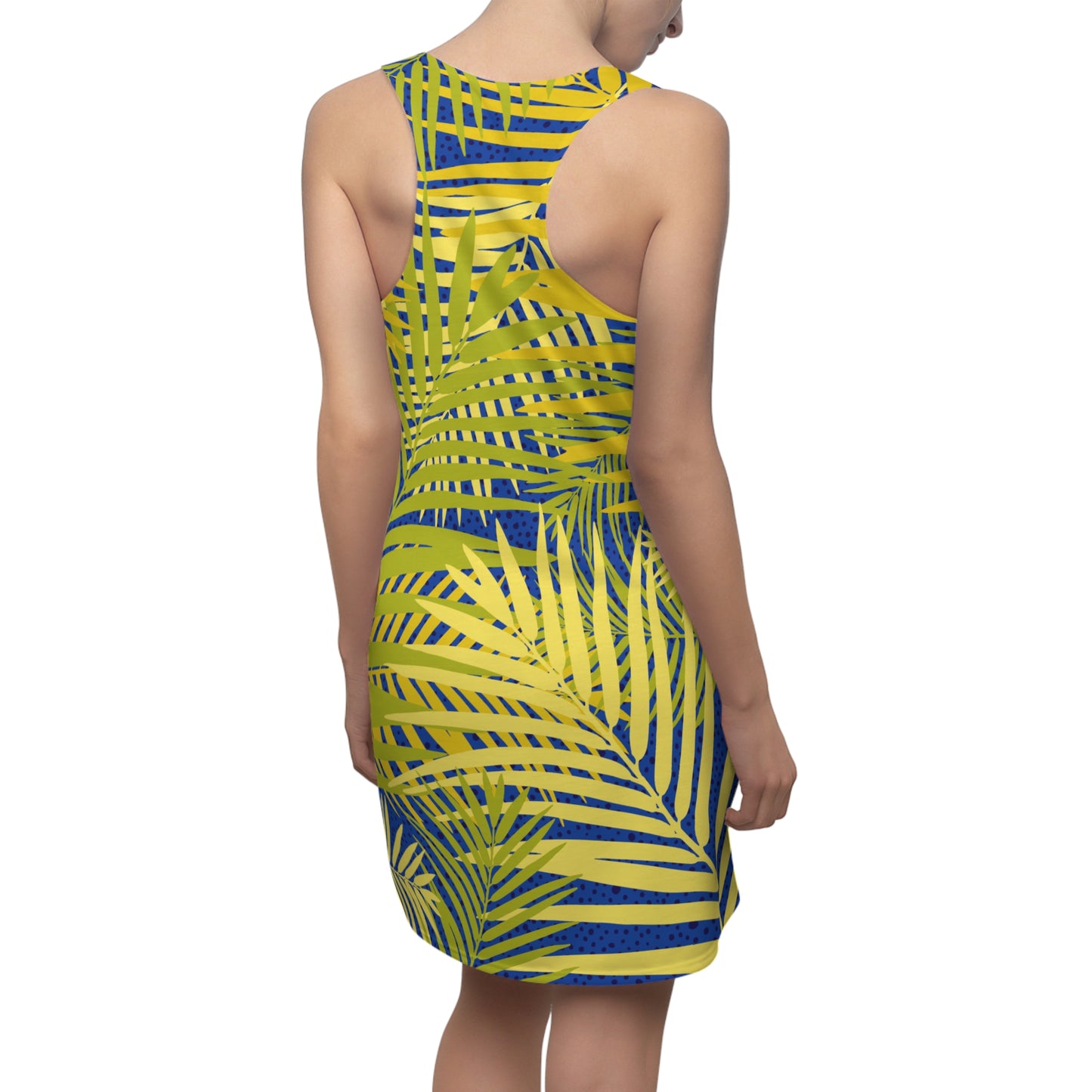 Tropical Leaf Print Racerback Dress