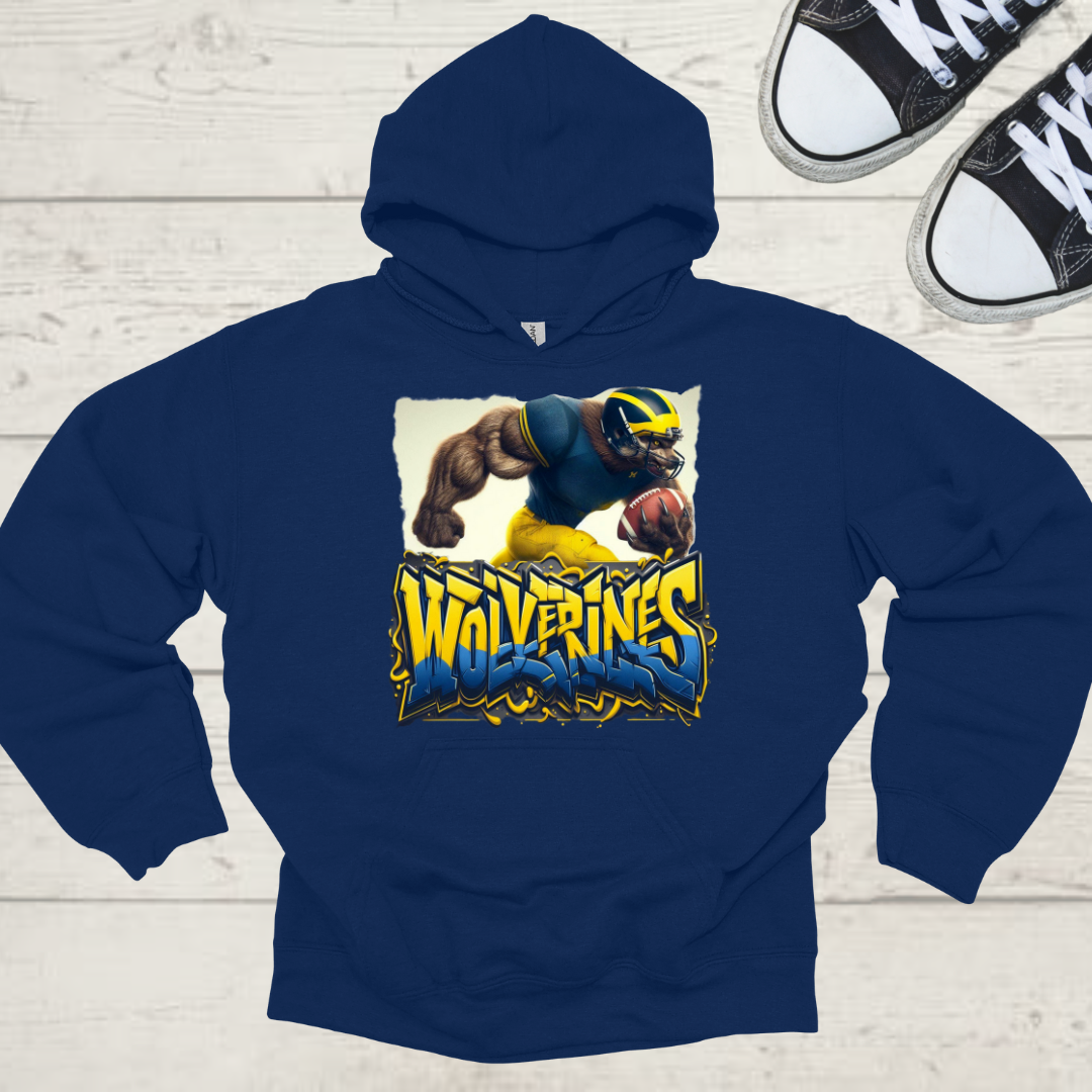Michigan Wolverines Mens College Football Graphic Hoodie