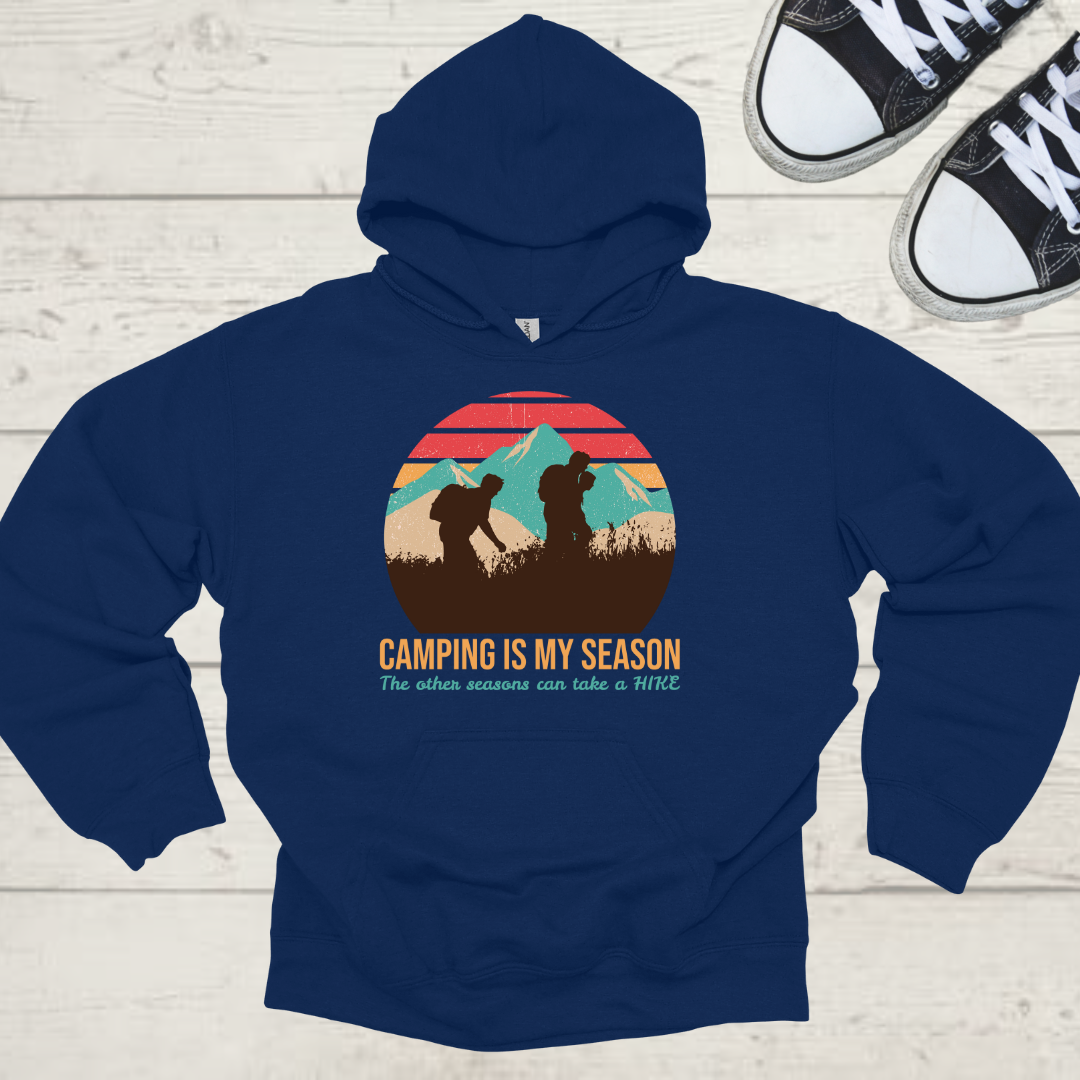 Camping Is My Season Unisex Camping Outdoor Adventure Graphic Hoodie