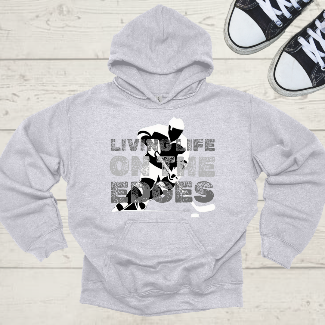 Living Life on the Edges Unisex Hockey Graphic Hoodie