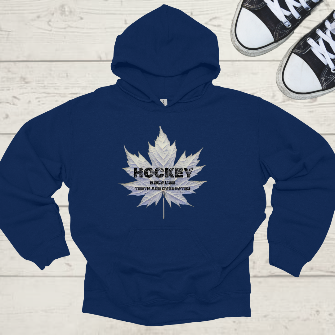 Teeth Are Overrated! Unisex Hockey Graphic Hoodie