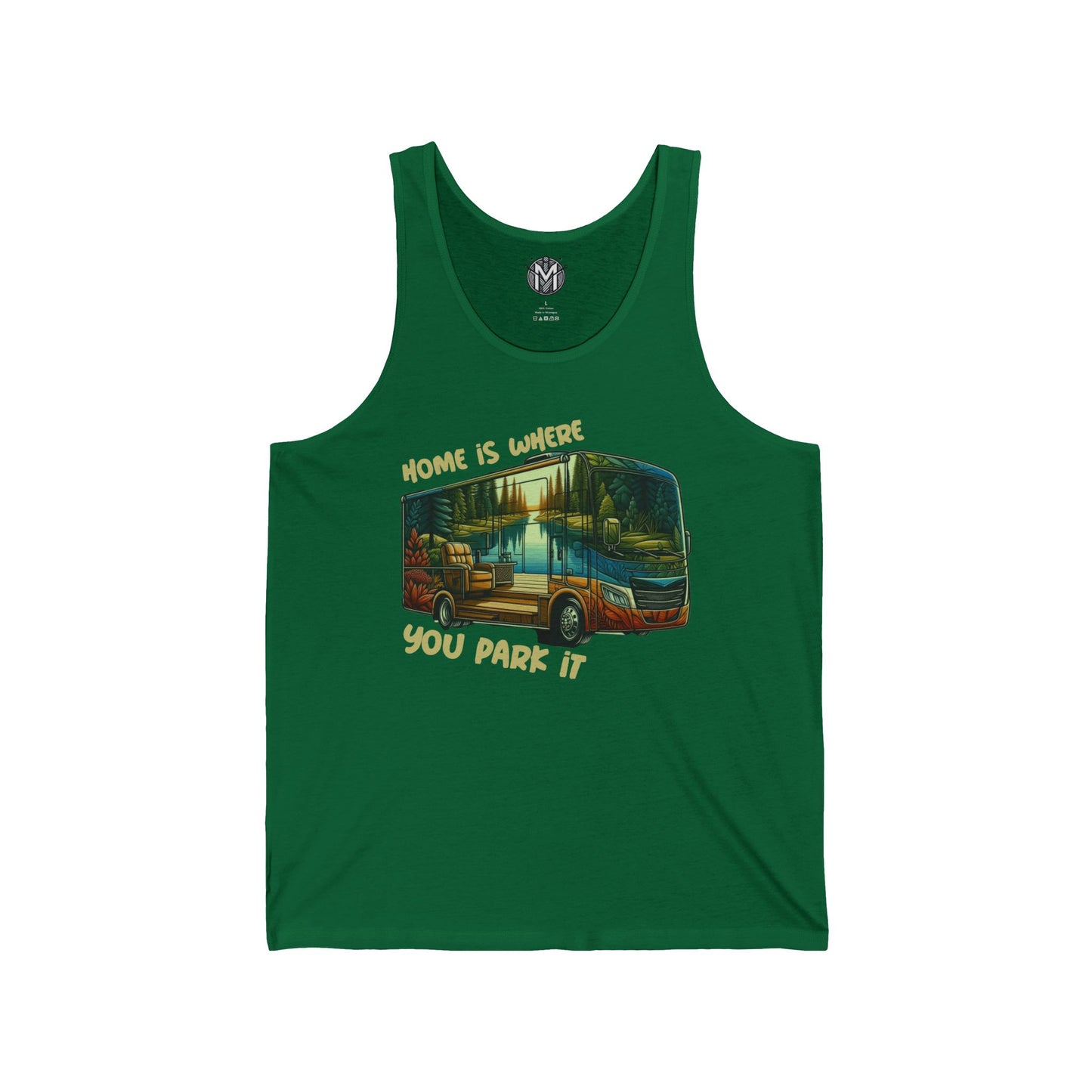 Home is Where You Park It Mens RV Road Trip Adventure Graphic Tank