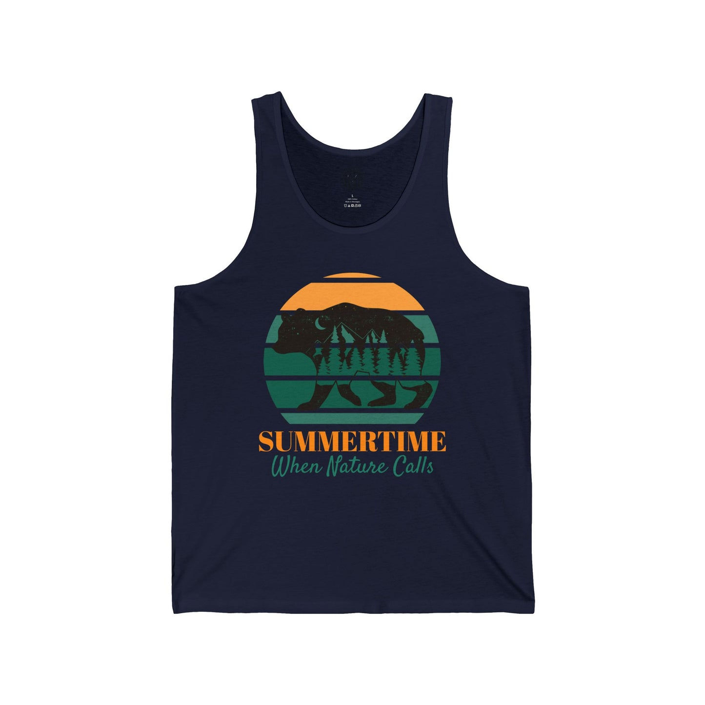 Summertime, When Nature Calls Mens Camping Outdoor Adventure Graphic Tank