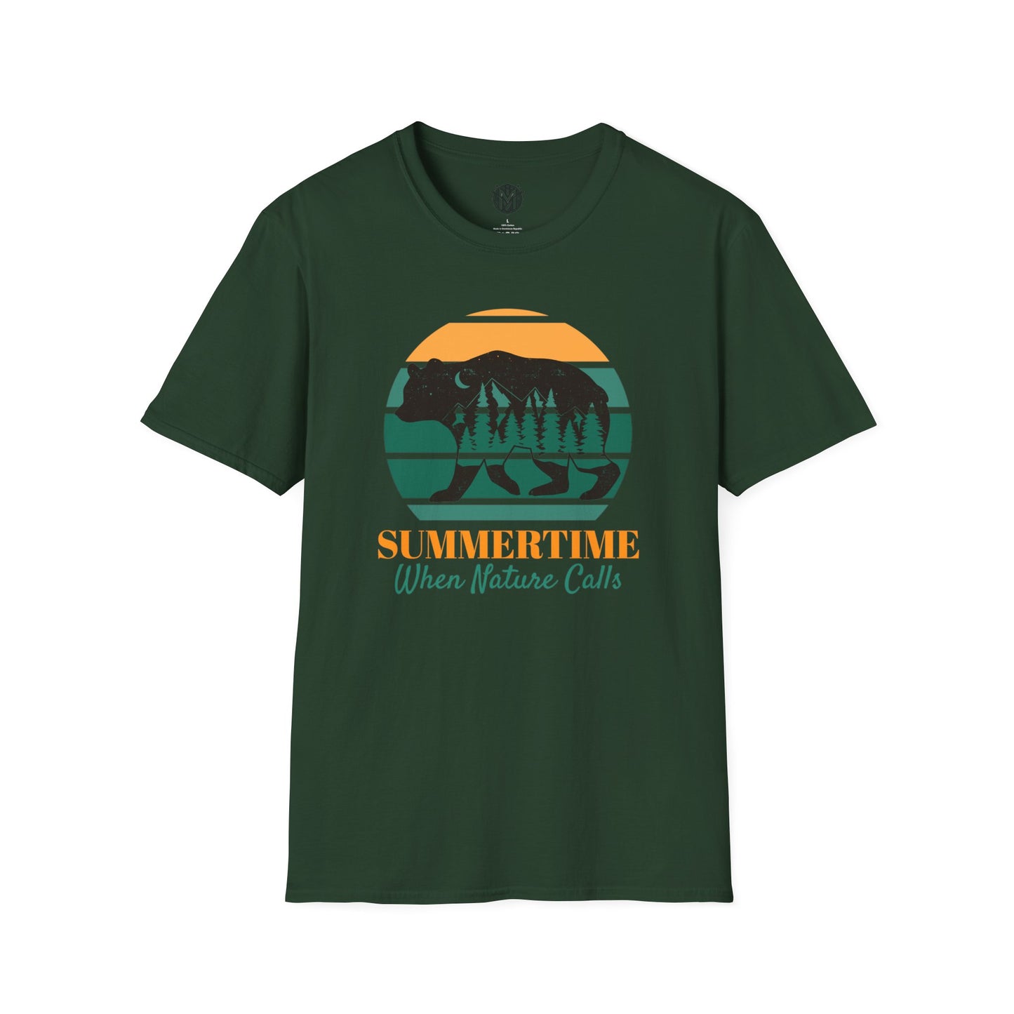 Summertime When Nature Calls Mens Camping Outdoor Adventure Graphic Tee