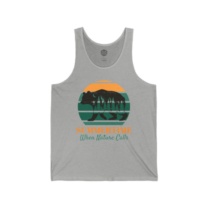 Summertime, When Nature Calls Mens Camping Outdoor Adventure Graphic Tank
