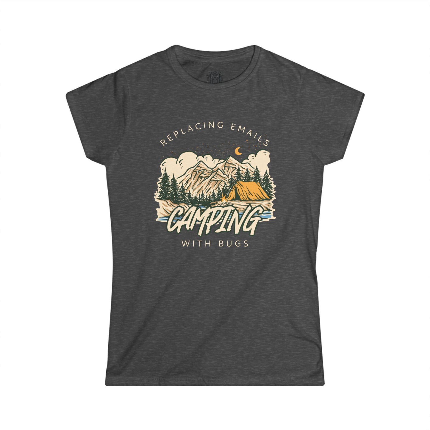 Replacing Emails with Bugs Womens Camping Outdoor Adventure Graphic Tee