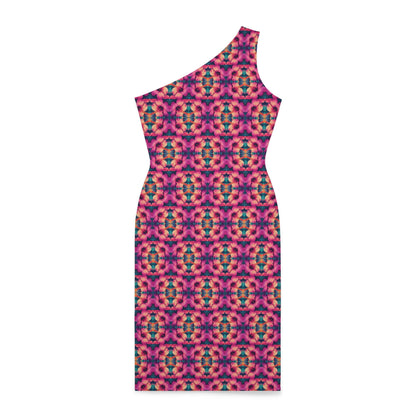 Hawaiian Starburst One-Shoulder Sleeveless Dress