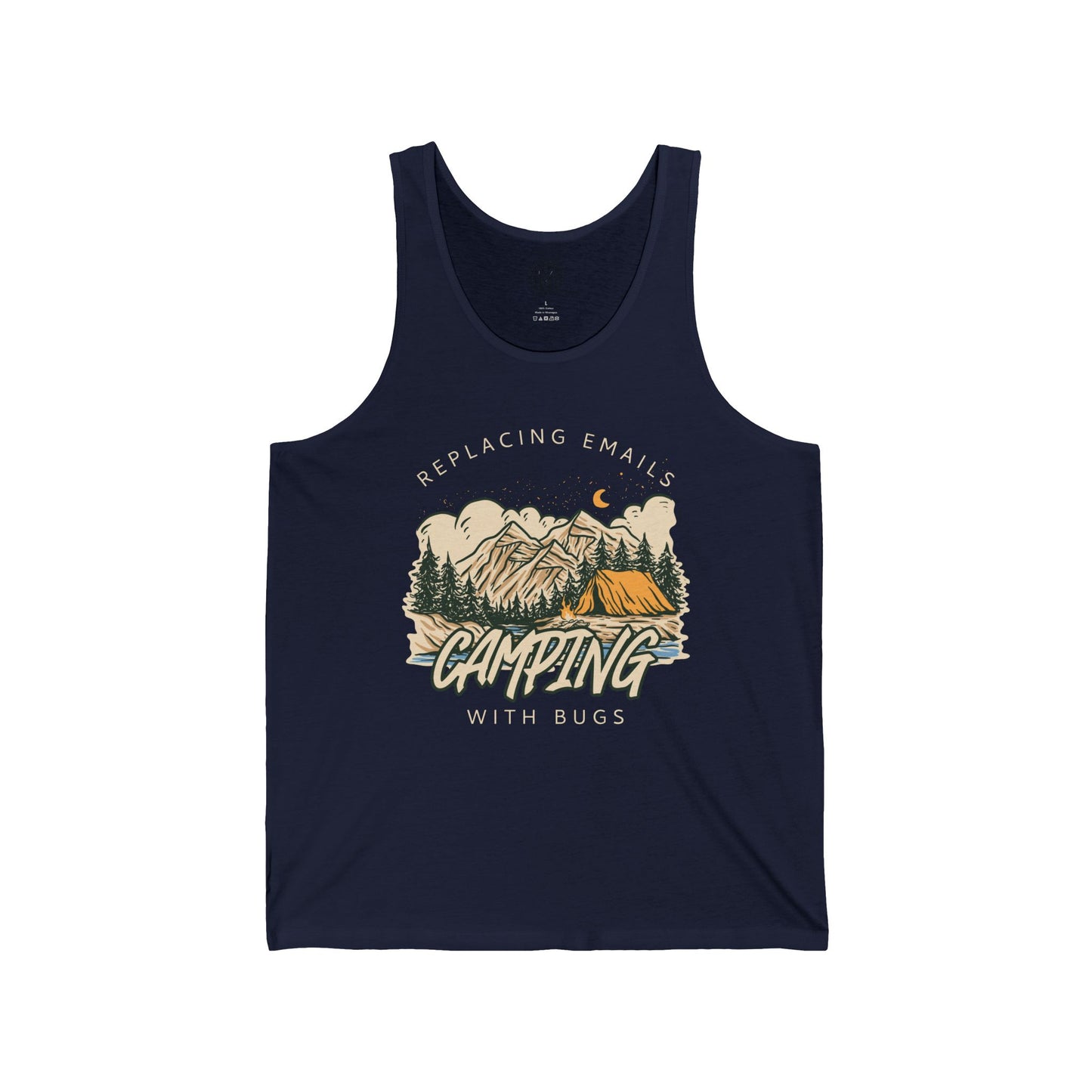 Replacing Emails With Bugs Mens Camping Outdoor Adventure Graphic Tank