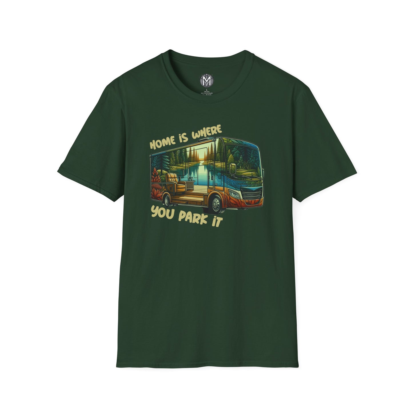 Home Is Where You Park It Mens RV Road Trip Adventure Graphic Tee