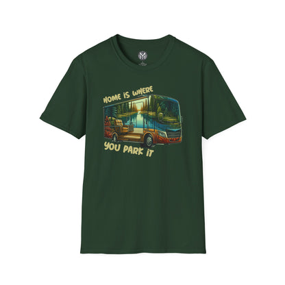 Home Is Where You Park It Mens RV Road Trip Adventure Graphic Tee