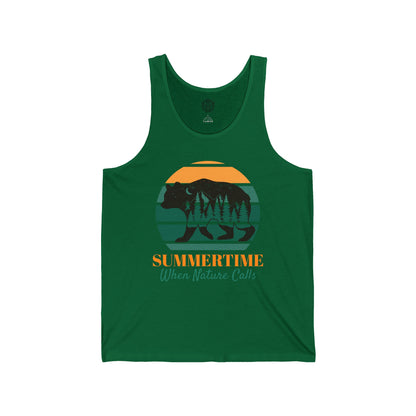 Summertime, When Nature Calls Mens Camping Outdoor Adventure Graphic Tank