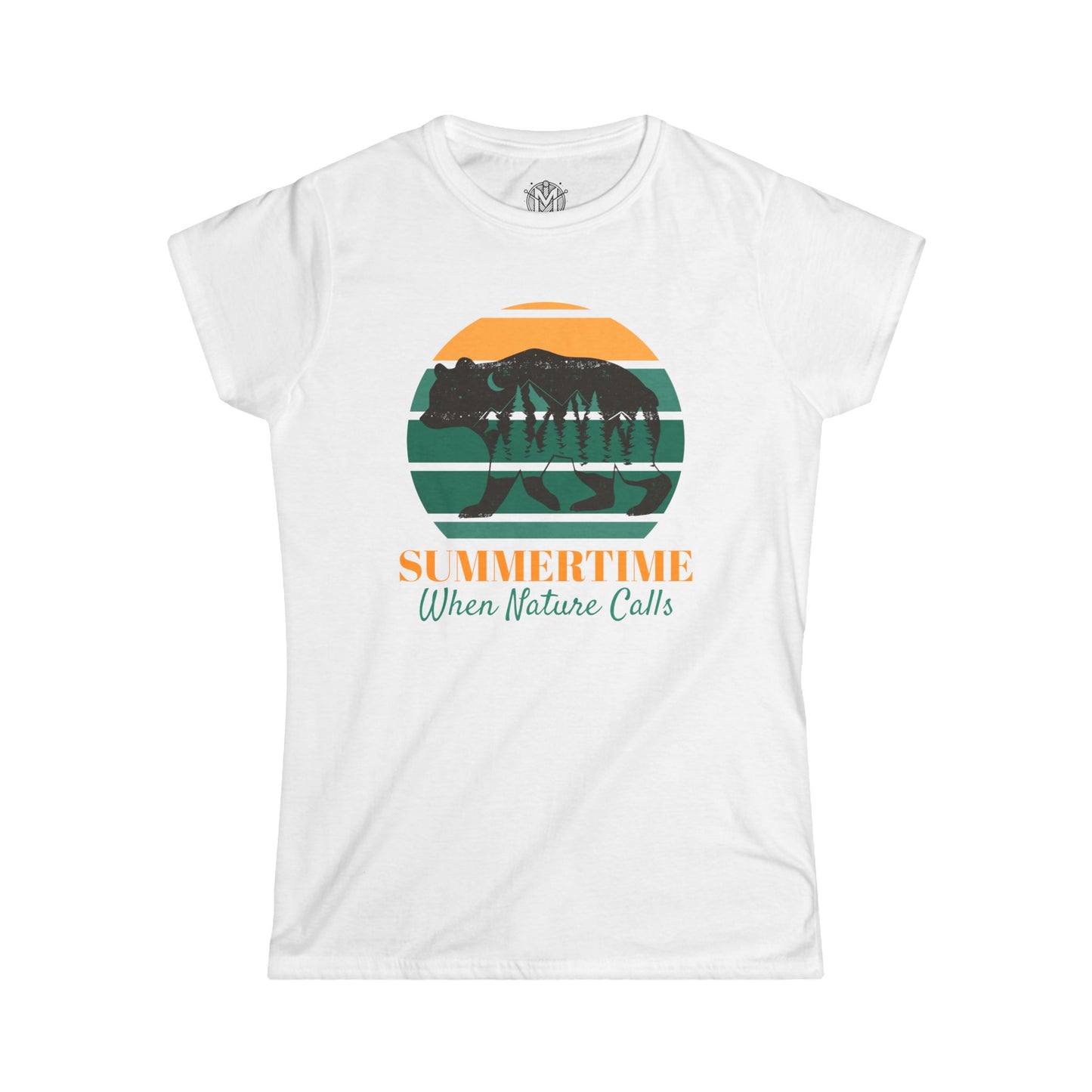 Summertime When Nature Calls Womens Camping Outdoor Adventure Graphic Tee