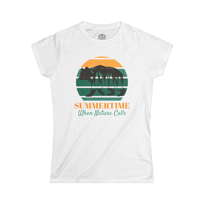 Summertime When Nature Calls Womens Camping Outdoor Adventure Graphic Tee
