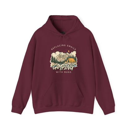 Replacing Emails With Bugs Unisex Camping Outdoor Adventure Graphic Hoodie