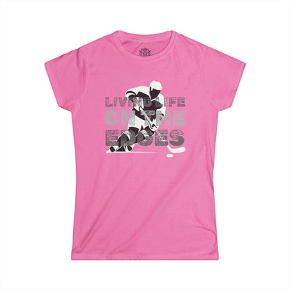 Living Life on the Edges Womens Hockey Graphic Tee
