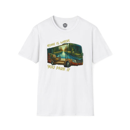 Home Is Where You Park It Mens RV Road Trip Adventure Graphic Tee