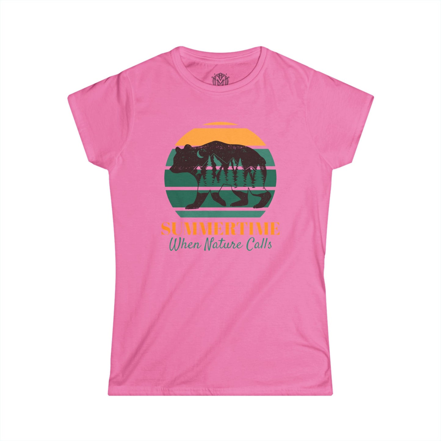 Summertime When Nature Calls Womens Camping Outdoor Adventure Graphic Tee
