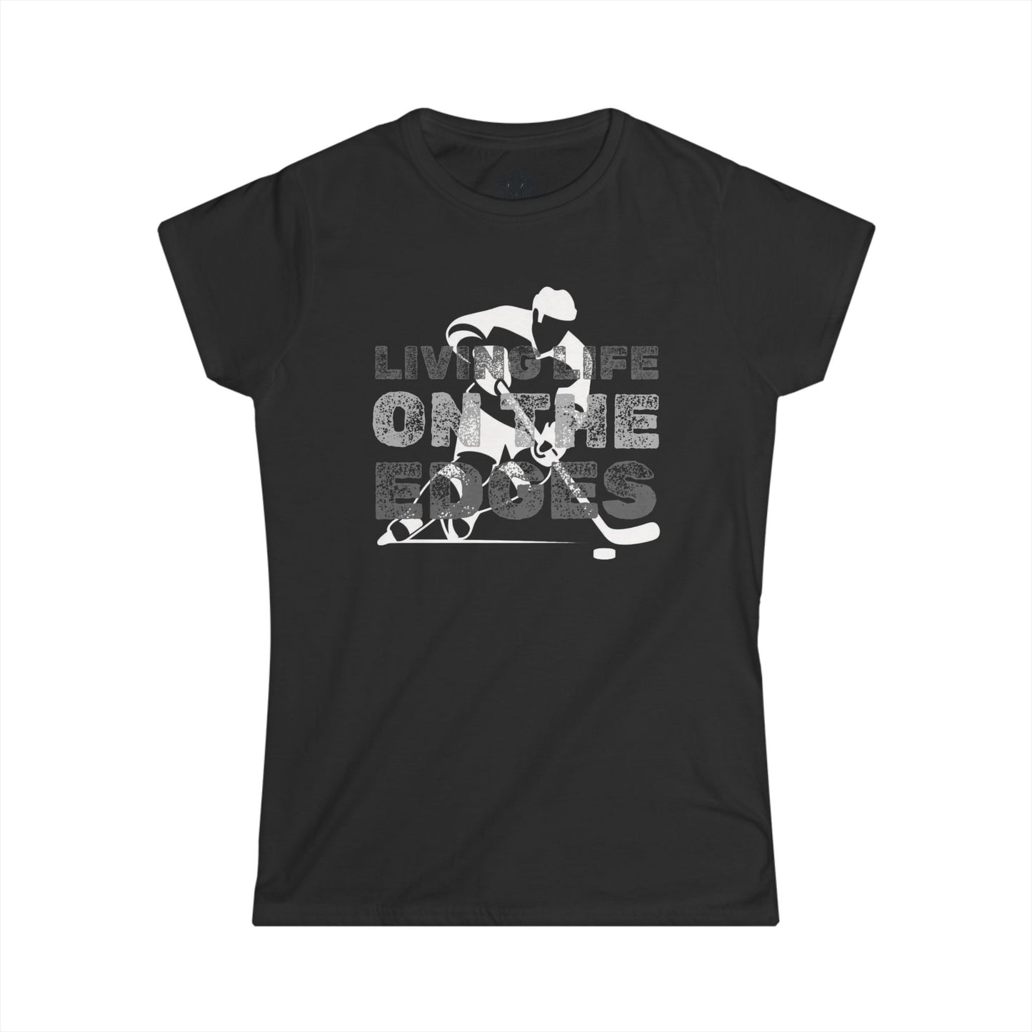 Living Life on the Edges Womens Hockey Graphic Tee