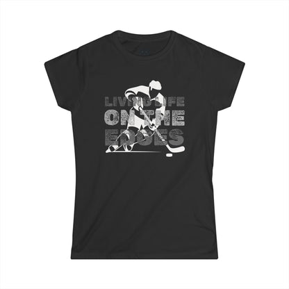 Living Life on the Edges Womens Hockey Graphic Tee