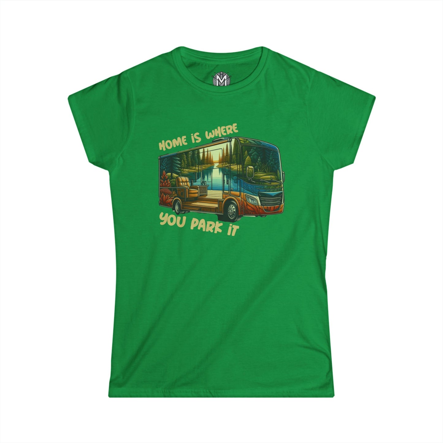 Home is Where You Park It Womens RV Road Trip Adventure Graphic Tee