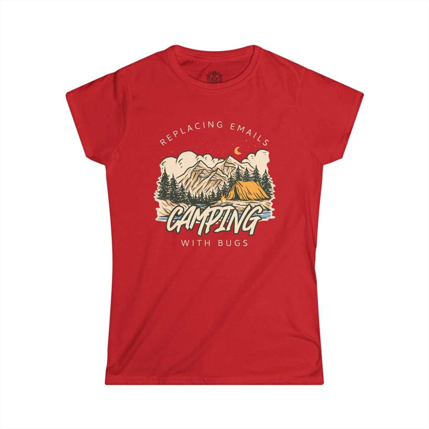 Replacing Emails with Bugs Womens Camping Outdoor Adventure Graphic Tee