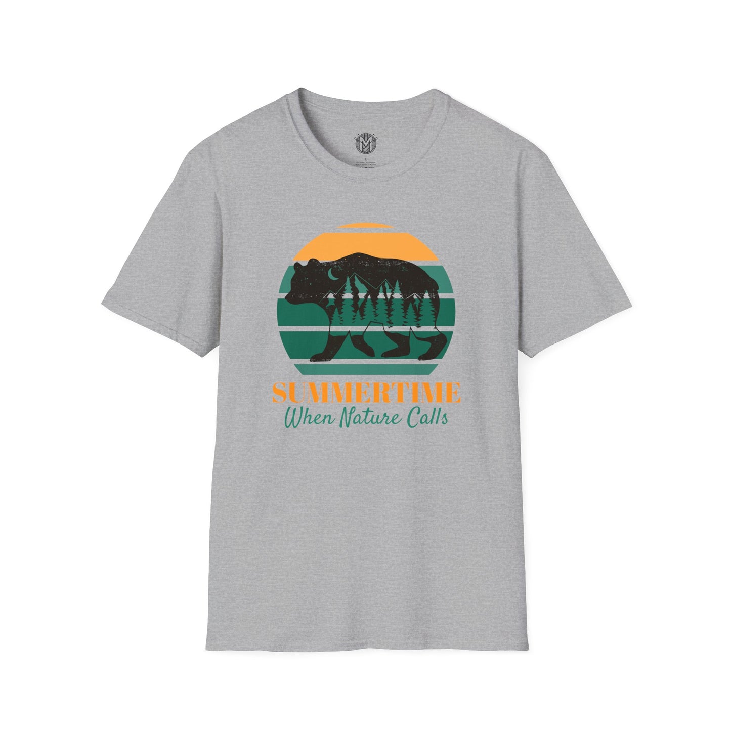 Summertime When Nature Calls Mens Camping Outdoor Adventure Graphic Tee