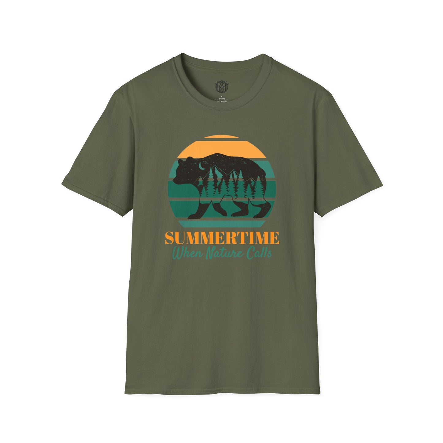 Summertime When Nature Calls Mens Camping Outdoor Adventure Graphic Tee