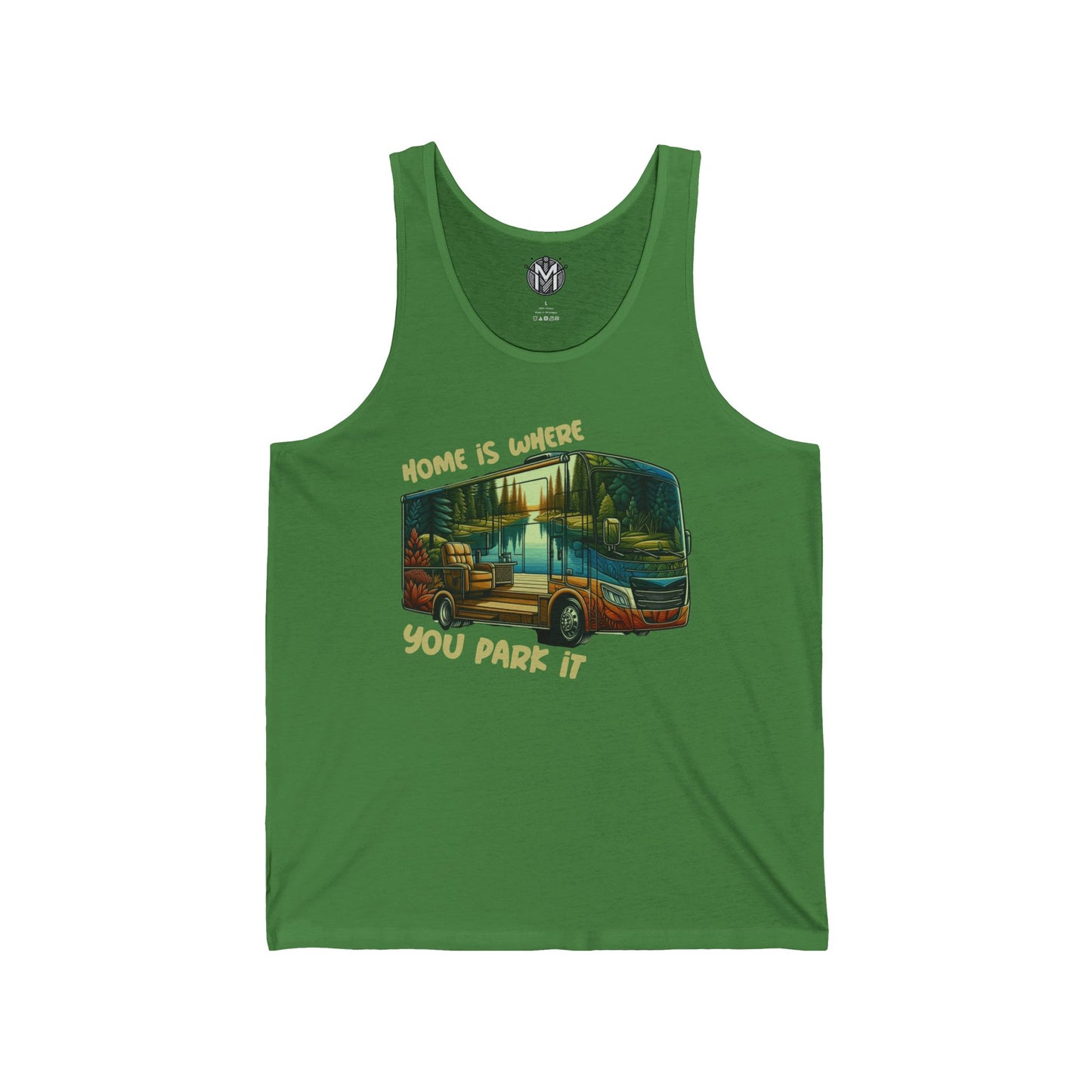 Home is Where You Park It Mens RV Road Trip Adventure Graphic Tank