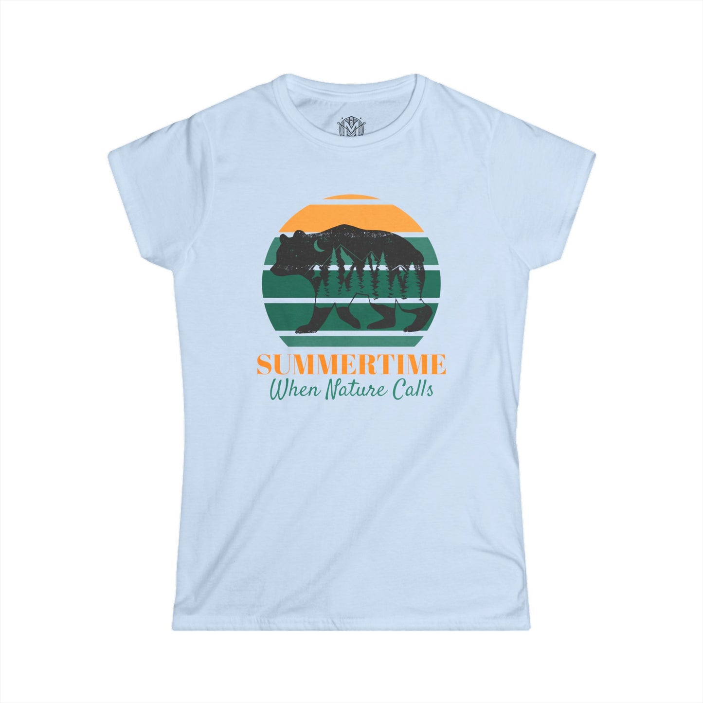 Summertime When Nature Calls Womens Camping Outdoor Adventure Graphic Tee