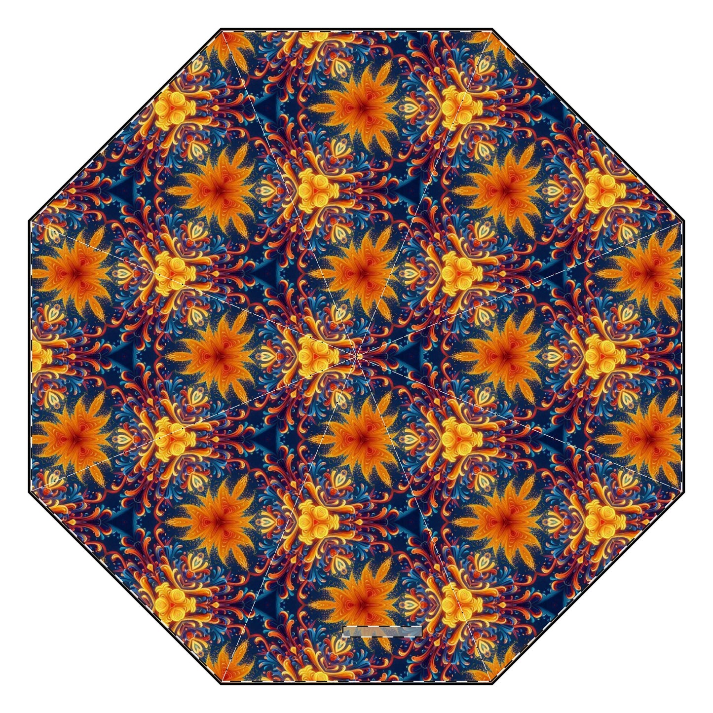 Stylish Floral-Paisley Patterned Semi-Automatic Foldable Umbrella