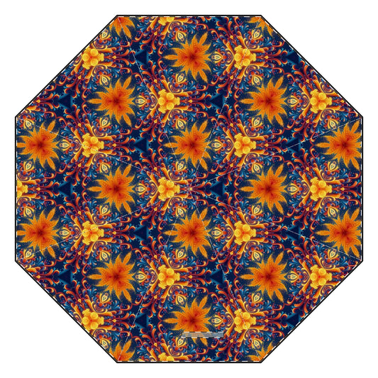 Stylish Floral-Paisley Patterned Semi-Automatic Foldable Umbrella