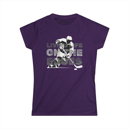 Living Life on the Edges Womens Hockey Graphic Tee