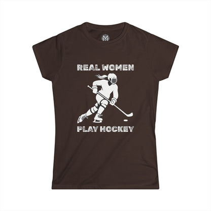 Real Women Play Hockey Womens Hockey Graphic Tee