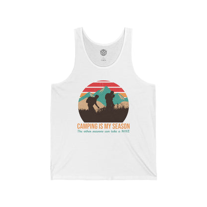 Camping Is My Season Mens Camping Outdoor Adventure Graphic Tank
