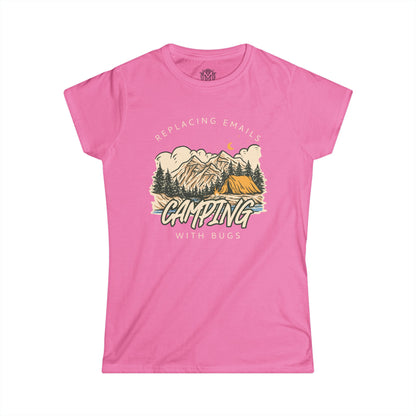 Replacing Emails with Bugs Womens Camping Outdoor Adventure Graphic Tee