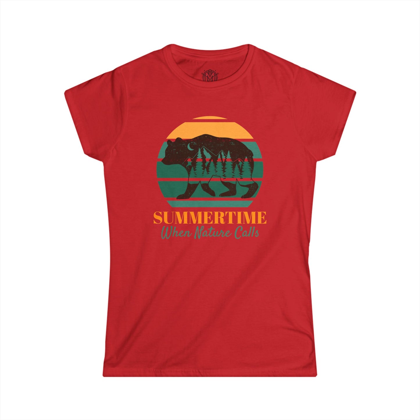 Summertime When Nature Calls Womens Camping Outdoor Adventure Graphic Tee