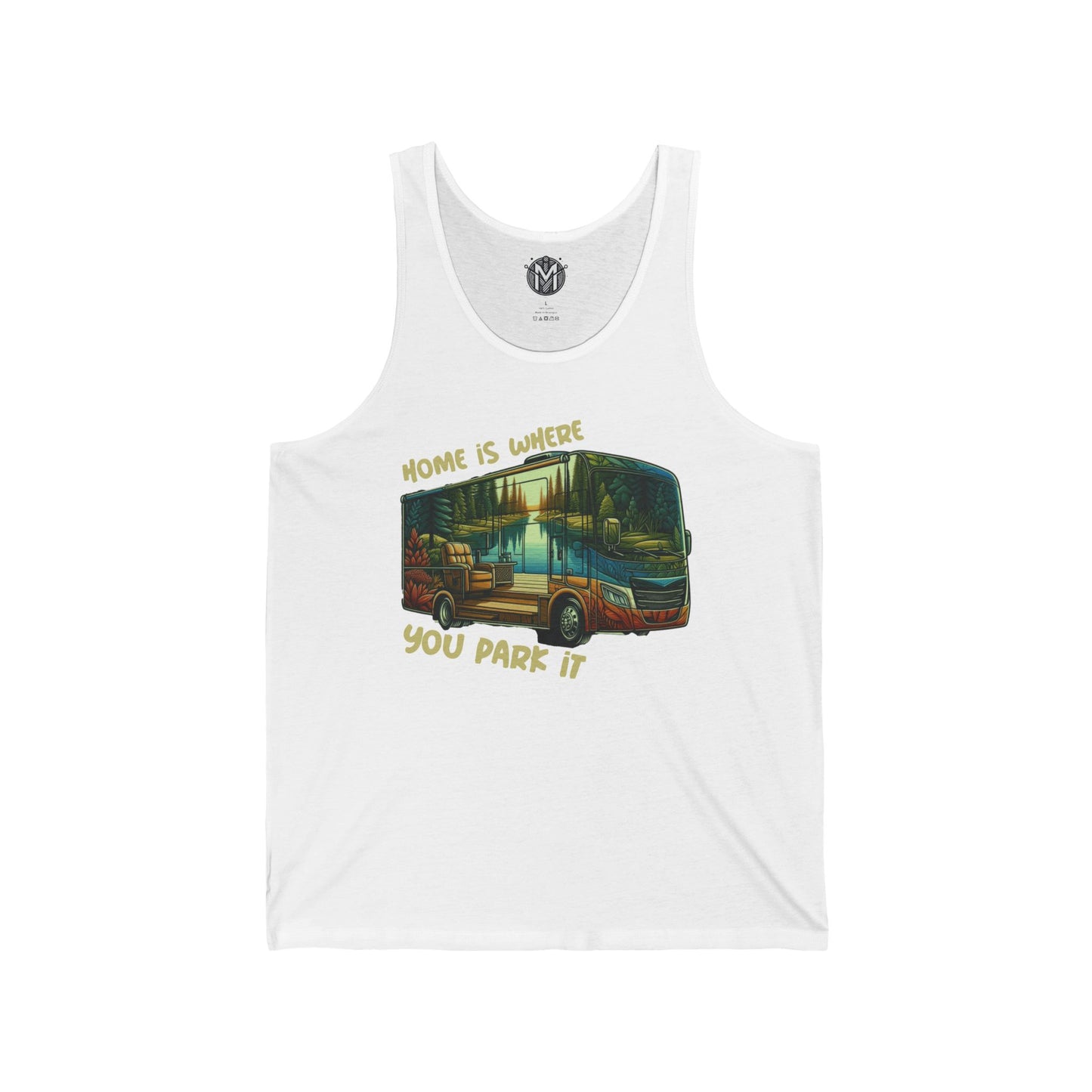 Home is Where You Park It Mens RV Road Trip Adventure Graphic Tank