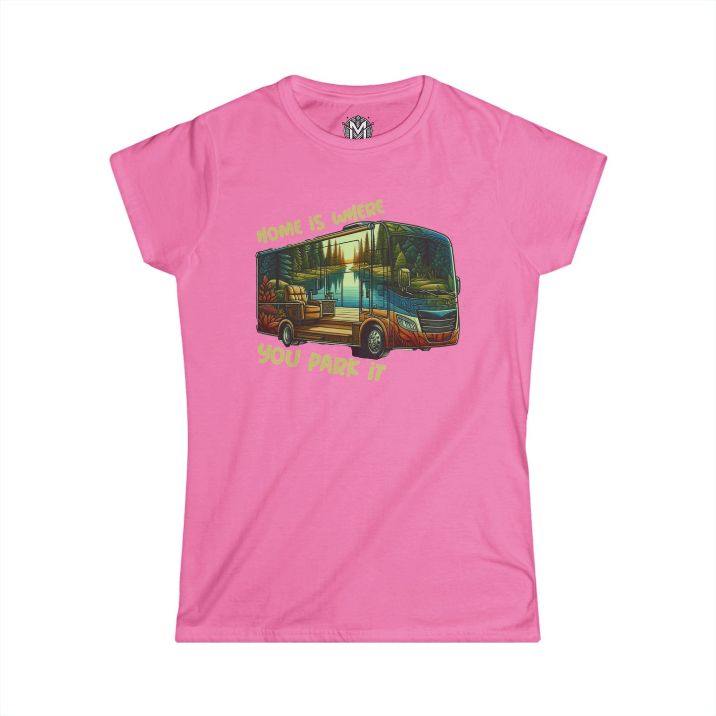 Home is Where You Park It Womens RV Road Trip Adventure Graphic Tee