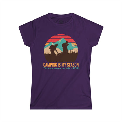 Camping is My Season Womens Outdoor Adventure Graphic Tee