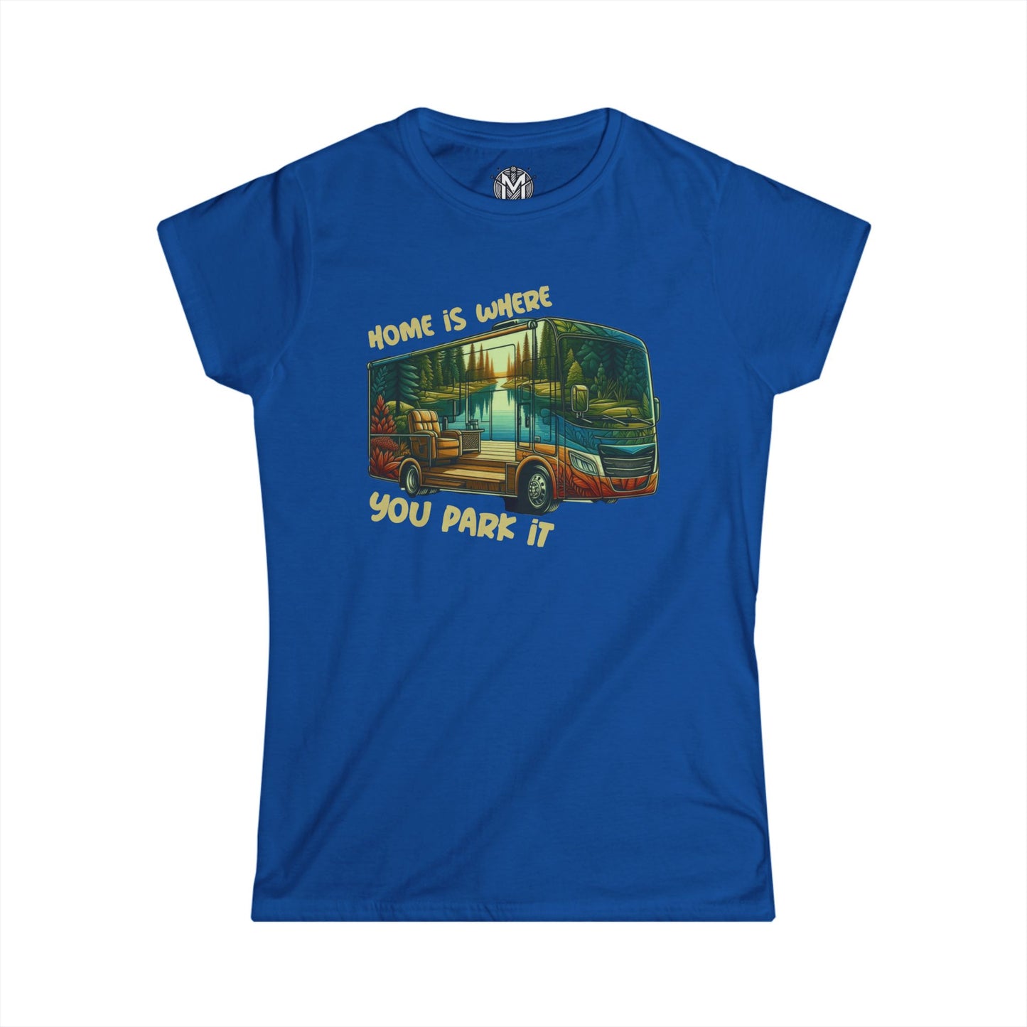 Home is Where You Park It Womens RV Road Trip Adventure Graphic Tee