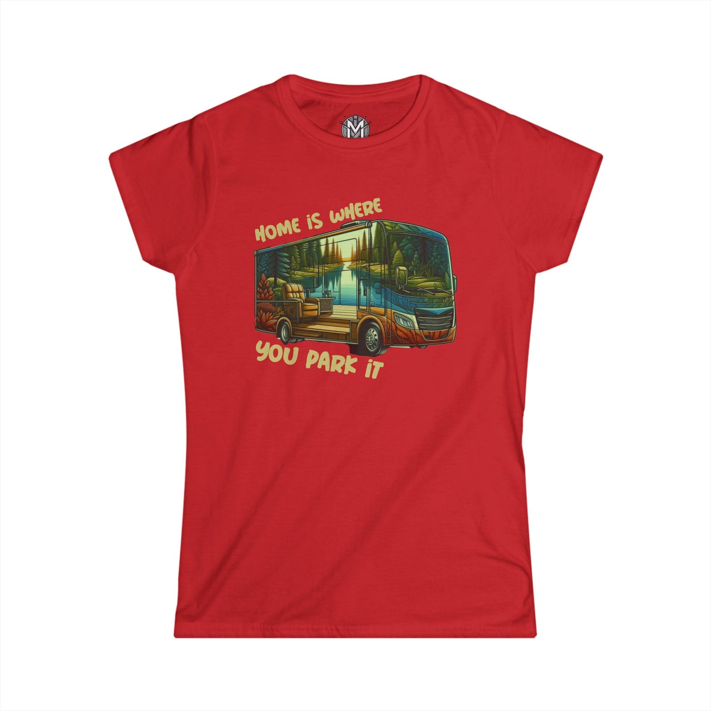 Home is Where You Park It Womens RV Road Trip Adventure Graphic Tee