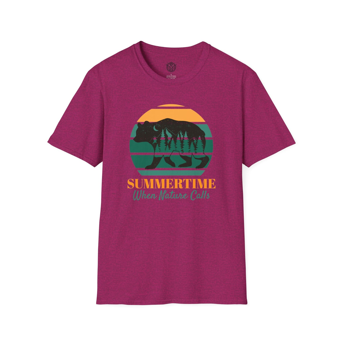 Summertime When Nature Calls Mens Camping Outdoor Adventure Graphic Tee