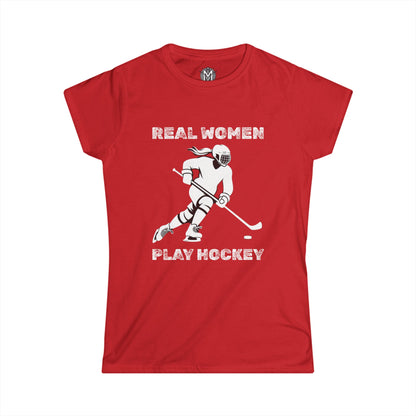 Real Women Play Hockey Womens Hockey Graphic Tee