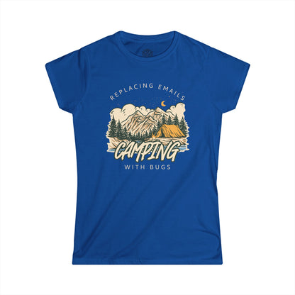 Replacing Emails with Bugs Womens Camping Outdoor Adventure Graphic Tee